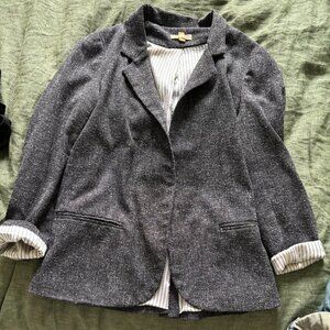 Gray speckled boyfriend blazer